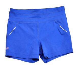 Athleta Womens Shorts Size Medium Blue Active Cross It Shortie Athletic Sporty